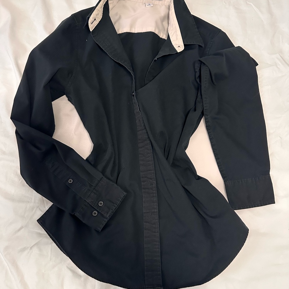 Port Authority Black Shirt with Cream Collar